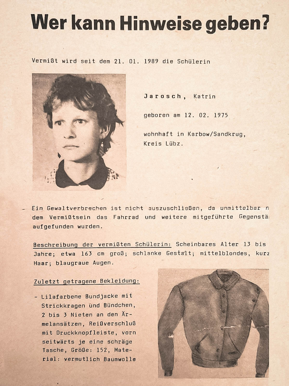 Vermisstenfall Katrin Jarosch – Bildmotiv 1