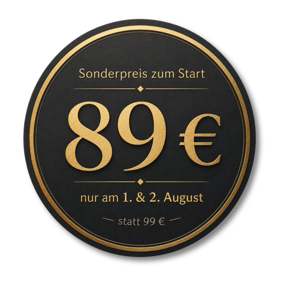 Sonderpreis zum Start: 89 Euro nur am 1. und 2. August statt 99 Euro