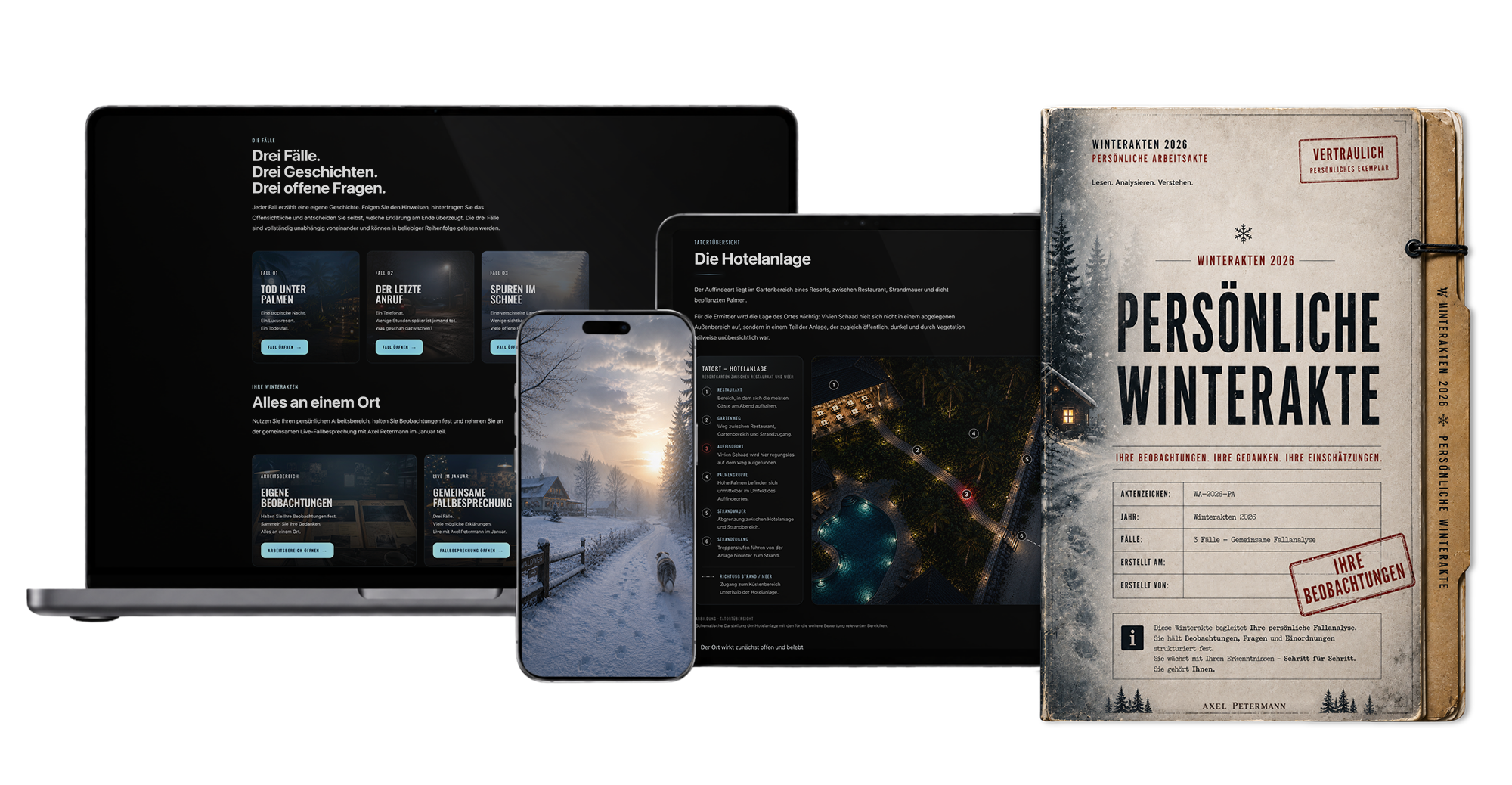 Winterakten 2026 auf Laptop, Tablet und Smartphone mit persönlicher Winterakte